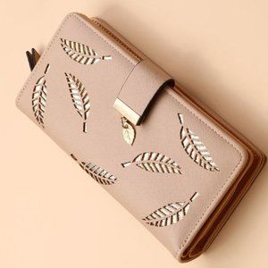 Leaf Graphic Zippered Wallet, NWT